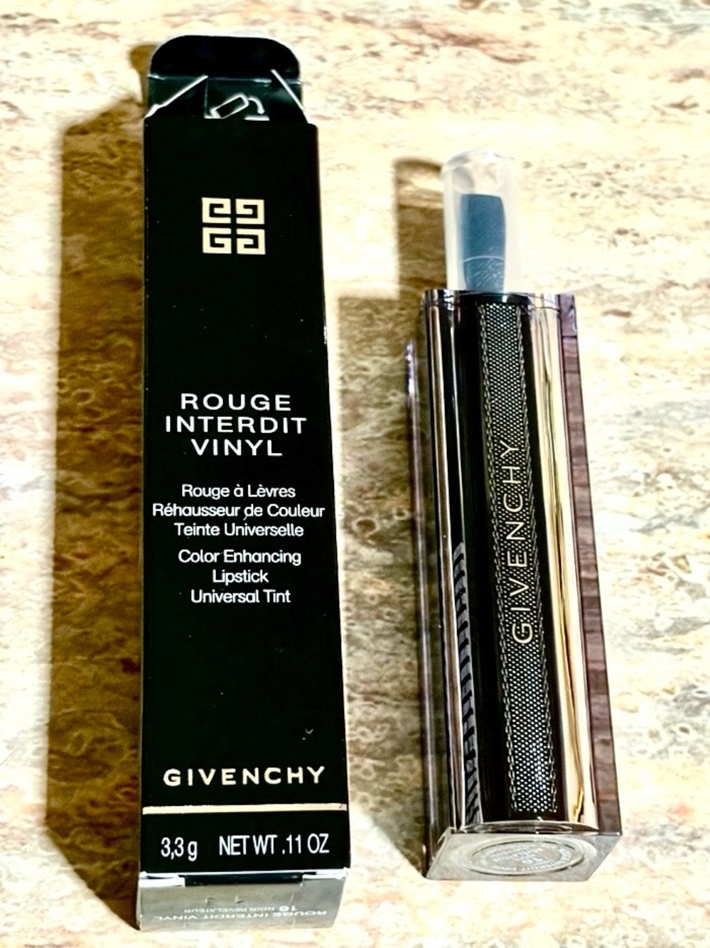 Givenchy 16 NOIR Revelateur Rouge Interdit Vinyl Enhancing Lipstick 💄 - Picture 7 of 9